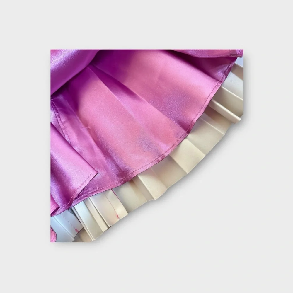 Truce Pink Faux Leather Pleated Tank Dress